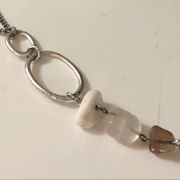 Oxidized looking gem charm necklace - Picture 5 of 5